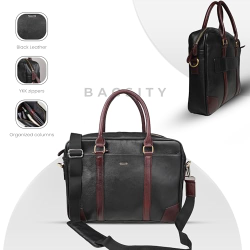 Image of Laptop Bag for Man Leather | Office Laptop Bag for Men with Shoulder Strap | Sleek Formal Bag for Man | Leather Messenger Bag for Men | Professional Office Bag