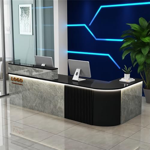 Reception Desk with Counterr, Lockable Drawers and Storage,Shopping Mall Office Cashier Receptionist Desk for Receptionists in Offices, Retail Stores, Lobbies, Shops