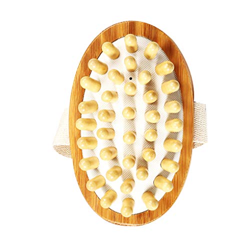 Elenxs Tenu à la main en bois naturel de massage en bois Brosse corps cellulite réduction ÉTIREMENT outil
