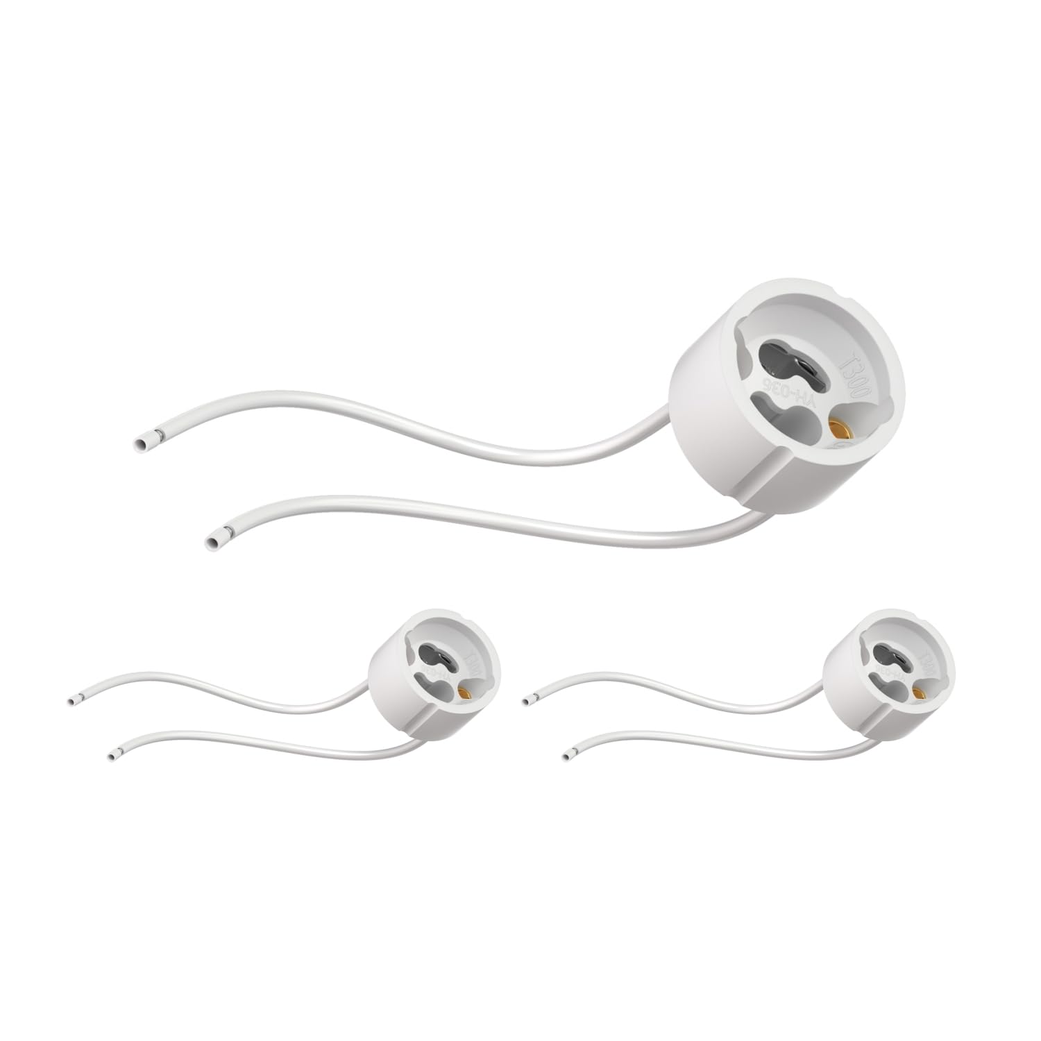 ledscom.de 3 Stück GU10 Fassung, Keramik, weiß, 230V AC, max. 25W