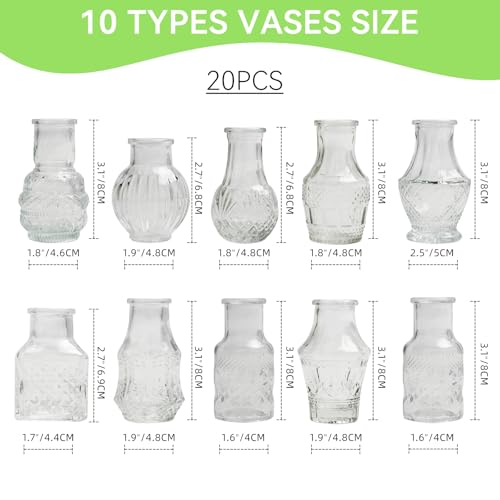 Jarrones pequeños decorativos transparentes ideales para recuerdos de boda y mesas 3