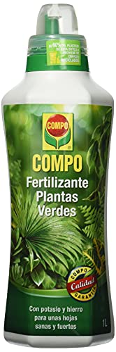 COMPO Fertilizante de plantas verdes para plantas de interior, balcón y terraza, Con extra de potasio y hierro, 1L