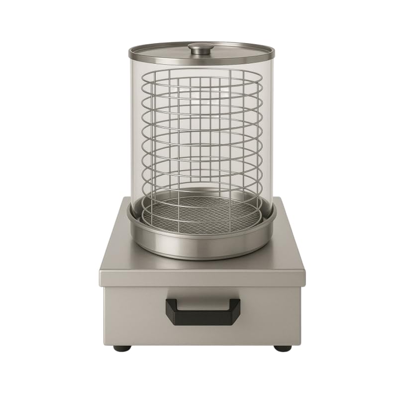 Appareil Hot-Dog Électrique 4 Plots - 800W - Chauffe-Saucisses + Chauffe-Pains - Inox Professionnel