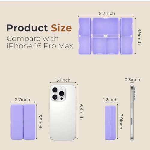 Image of FYY Travel Pill Organizer, 7 Compartments Pill Box Medicine Case-Purple