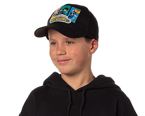 Bioworld My Hero Academia Anime Boys Hat Deku Shoto Bakugo Character Panel Adjustable Youth OSFM Snapback Cap Black