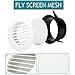 PANSHUN 3 Inch Round Air Vent ABS Louver Grille Cover White Soffit Vent with Built-in Fly Screen Mesh for Bathroom Office Kitchen Ventilation
