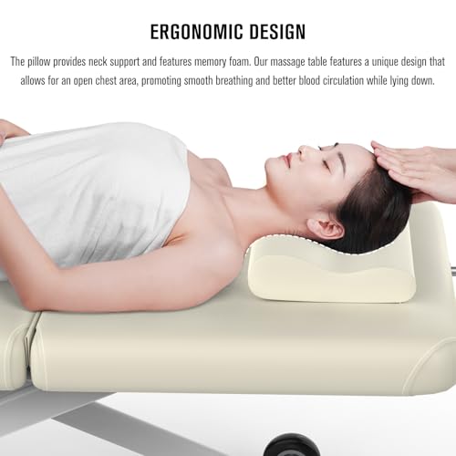 Image of Dolonm Electric Massage Table, Heavy Duty Electric Lift and Backrest 2 Motor Adjustable for Treatment /Medical Spa /Facial Bed /Beauty Bed /Massage and More - 31.2 Wide x 75 Long, Beige Gray