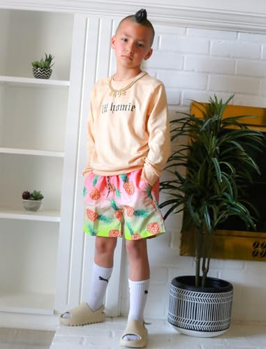 Image of Cozople Boys Swim Trunks Compression Liner Swim Shorts Quick Dry Bathing Suit with Boxer Brief Swimwear 2-20T