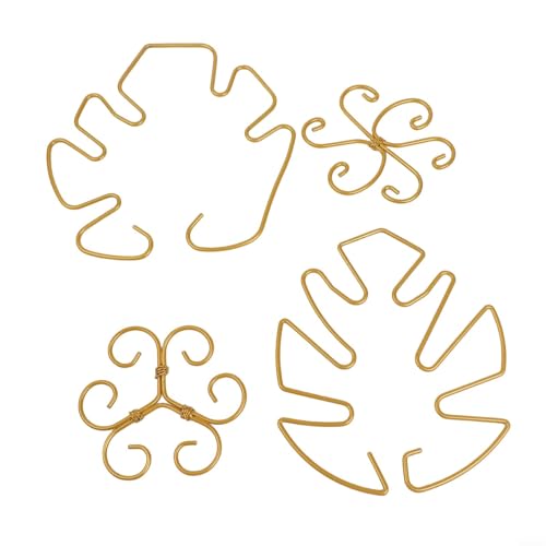 Set di staffe di supporto per piante in ferro con design a guscio di tartaruga, supporto regolabile per piante rampicanti per interni Monstera, Pothos e filodendro, finitura dorata, 4 o 6 pezzi (set