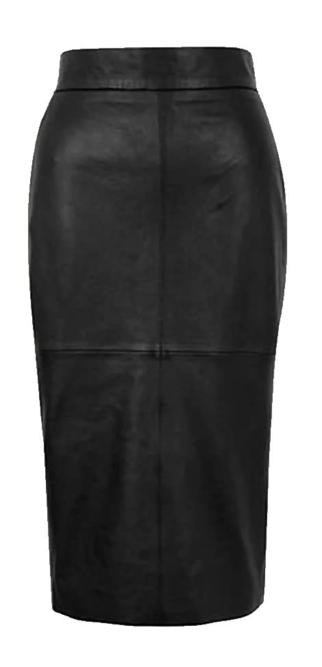 Handmade Selrita Genuine Lamksin Leather Pencil Skirt