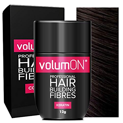 Volumon Professional Hair Building Fibres- Hair Loss Concealer- KERATIN- 12g- Get Upto 30 Uses- CHOOSE FROM 8 COLOUR SHADES (Dark Brown)