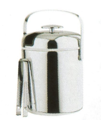 Aps 41513-13 Secchio Ghiaccio con Pinza, in Acciaio, 14 cm