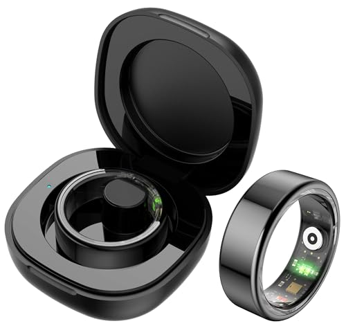 Smart Ring Heart Rate Monitor Sleep Tracker Health Ring Blood Oxygen Pedometer Calories Step Counter Fitness Ring IP68 Waterproof Smart Rings for Men Women Fitness Tracker for iOS Android Phones