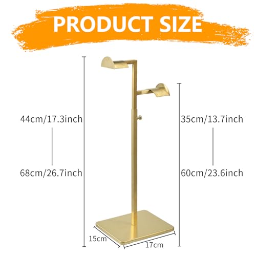 Soporte para bolso de acero inoxidable perchero de mesa dorado 3