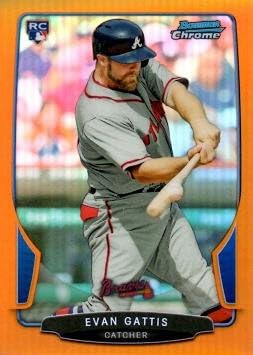 2013 Bowman Chrome Orange Refractor #209 Evan Gattis Baseball Rookie Card - Only 25 made!