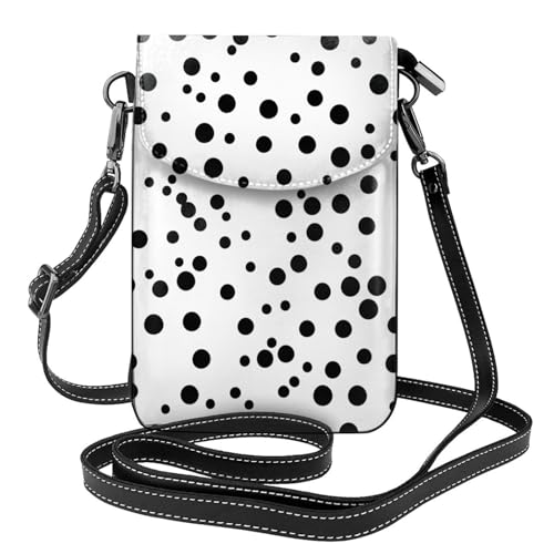 chenfandi Zwart-wit Polka Dot Dames Crossbody Tas, Telefoon Portemonnee Met Ritssluiting, #Schouderhandtas, Verstelbare Schouderriem.
