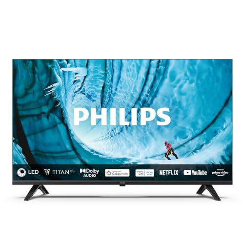 PHILIPS 32PHS6009 HD LED Smart TV – 32 Inch Display with Pixel Plus, Titan OS Platform and Dolby Digital Sound, Works with Alexa and Google Voice Assistant – Matt Black