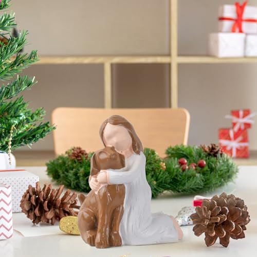 Hund Engel Figur,Engelsfiguren für Hunde,Hunde-Gedenk Geschenke, Haustierverlust Geschenke,Hundeliebhaber Geschenke,Geschenk zum Verlust eines Hundes,Handbemalte Hunde Engel Figuren für Hundeliebhaber