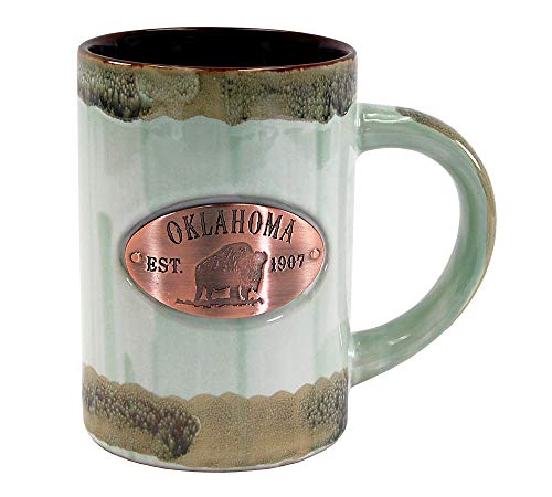 Americaware 15 oz Reactive Glaze Oklahoma Copper Medallion Mug