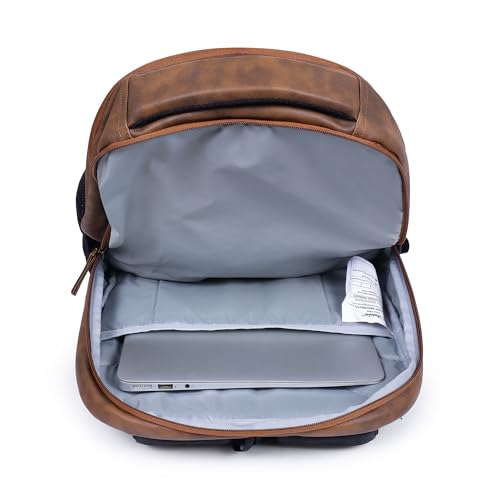 Image of HOT SHOT BAGS VINTAGE SERIES 1410 30L FAUX LEATHER 15.6 INCH|LAPTOP BAG|SCHOOL BAG|OFFICE BACKPACK |COLLEGE BACKPACK|WATER RESISTANT|LAPTOP BACKPACK FOR MEN & WOMEN