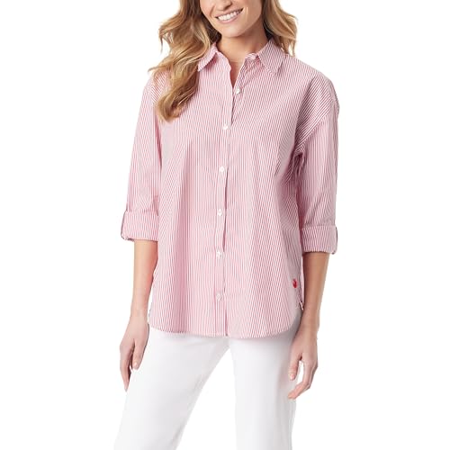 Image of Gloria Vanderbilt Women's Amanda Oversized Button Down Shirt with Roll-tab Sleeves