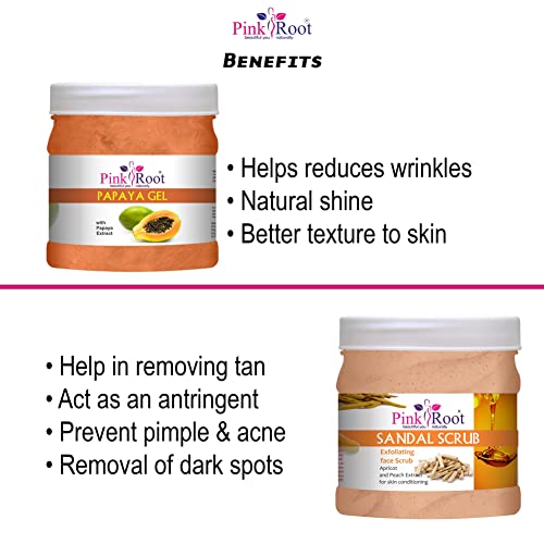 Image of Pink Root Sandal Scrub 500gm with Papaya Gel 500gm