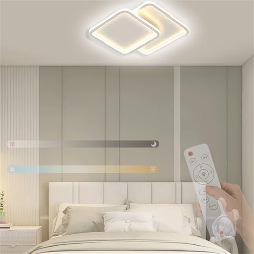 Plafonnier LED dimmable avec télécommande pour salon et couloir