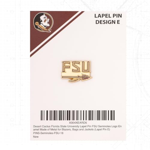Image of Desert Cactus Florida State University Magnetic Metal Lapel Pin (E) | Officially Licensed FSU Florida State Seminoles Enamel Finish Lapel Pin Formal Wear Bag and Hat Jewelry Tie Track Brooch Pin