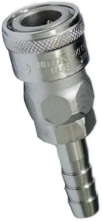 Nitto Kohki Hi Cupla 40SH Quick Connect Pneumatic Coupler Socket, 1/2" Size, Hose Barb, 218 PSI, Steel