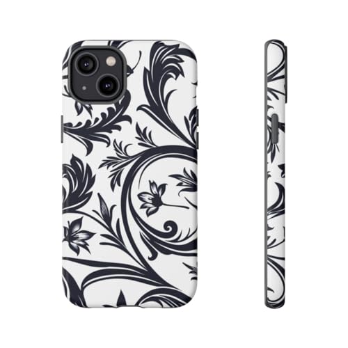 Coque floral tourbillon iPhone 14 Plus mate pour un style urbain élégant au quotidien