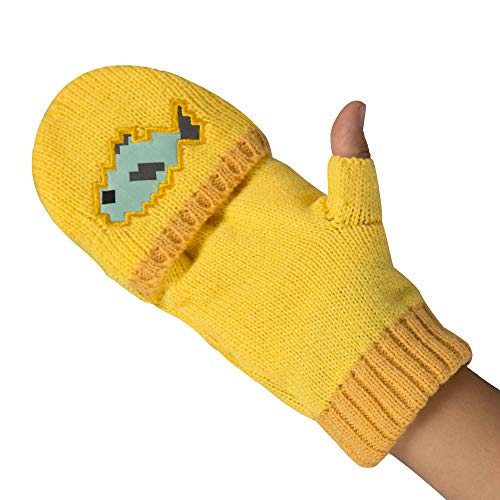 Guantes Minecraft Ocelot mitones convertibles de punto de invierno para niños y coleccionistas 4