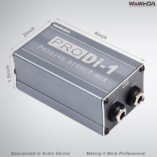 Passive Stereo Direct Box Single Channel Pro XLR Input 1/4” Output Low Distortion Free Phase Distortion for Musical Instruments (Single Channel Pro Passive Direct Box)