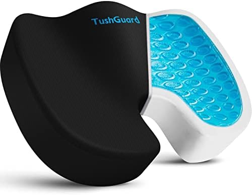 TushGuard Seat Cushion, Office Chair Cushions, Car Seat Cushion, Non-Slip Sciatica & Back Coccyx Tailbone Pain Relief Chair Pad, Memory Foam Butt Pillow for Computer Desk, Wheelchair, Driving