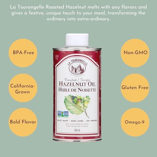 La Tourangelle Roasted Hazelnut Oil, High-Oleic Oil Great for Baking, Stir-Frying, and Vinaigrettes, 500 mL 16.9 fl oz — view 3