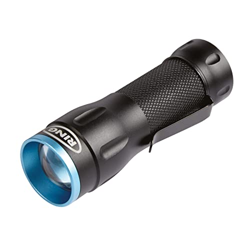RING Automotive RIT1010 Zoom110 Micro LED USB Rechargeable Inspection Torch, Black/Blue