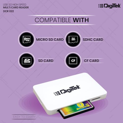 Image of DIGITEK (DCR-022) USB 3.0 High Speed Multi Card Reader, Support SDXC /SDHC /SD /Micro SDXC /Micro SD /CF Card, Support Operating System Window 7 /8 /10 or Higher, Mac OS 10.07 + Higher