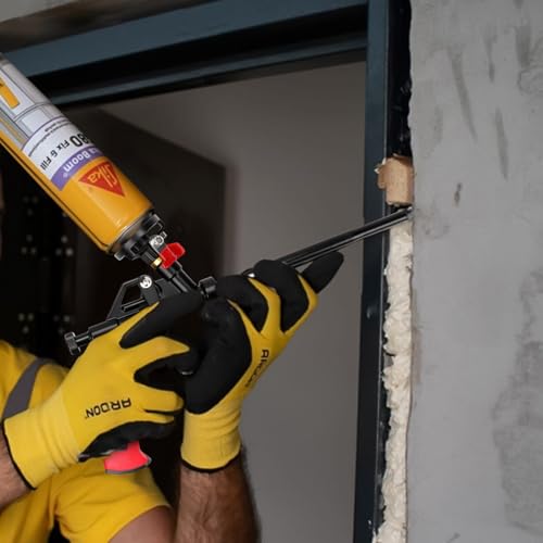 LYCXAMES PU Schaumpistole, 2 Stück Bauschaumpistole mit dem Ventil, BENÖTIGT KEINE REINIGER, metall Dosierpistole mit ergonomischem Kunststoffgriff für Heimwerker und Profi, Rot