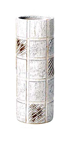 ヤマ庄陶器 傘立て ホワイトなど 約径21.0×高57.0cm 信楽焼 白格子長傘立