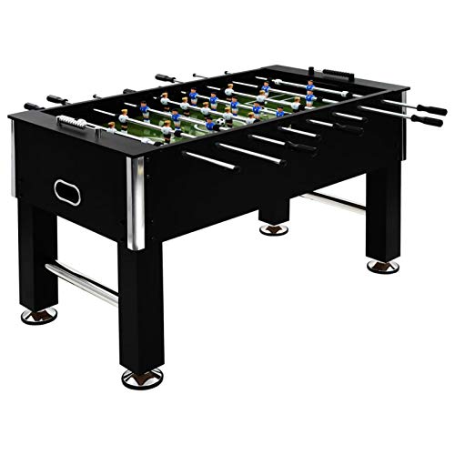 ZEYUAN Kickertisch Stahl 60 kg 140 x 74,5 x 87,5 cm Schwarz Tischkicker, Tischfussball, Tischkicker Bälle, Tischkicker Erwachsene, Spieltisch