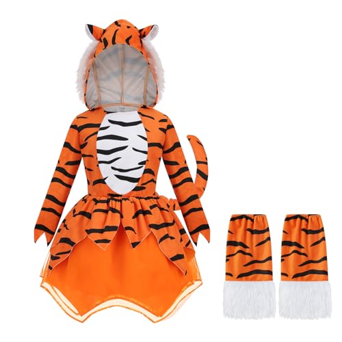 Disfraz de tigre naranja para niñas 8-10 años