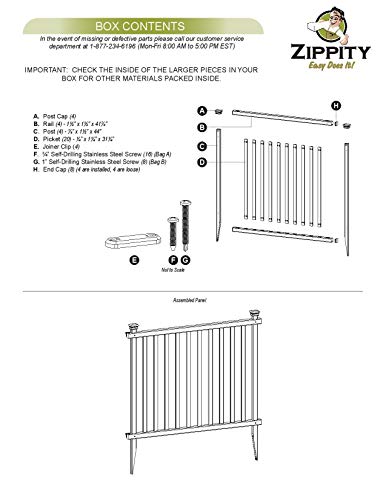 Zippity Outdoor Products Zp19037 No Dig Baskenridge Semi-Permanent Vinyl Fence, White (36In H X 42In W)- 2 Pack #TOP7