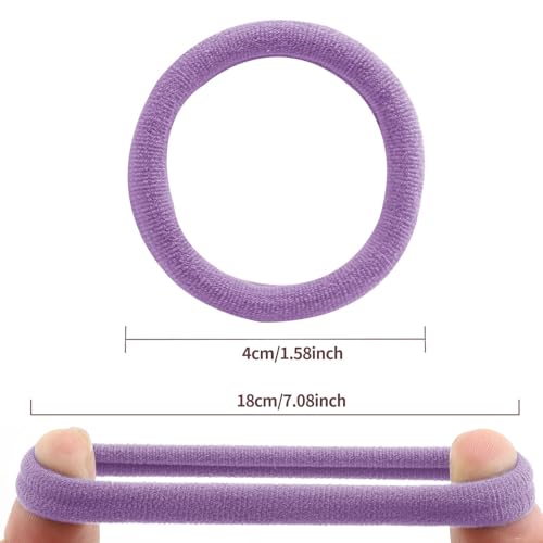 Image of Bessrung 100PCS Candy Color Seamless Elastic Hair Ties No Damage for Women | Soft Stretch Hair Elastics, Snag-Free Hair Bands for Thick Thin Hair, Strong All-Day Hold, Hair Accessories for Everyday Use