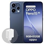 OPPO Reno15 5G Smartphone Android, 8+512GB, Display AMOLED 6.59" 120Hz HDR10+, Ritratto Telefono Vibe 3.5X, Batteria 6500mAh, Snapdragon 7 Gen 4, IP69, con Caricatore 80W Supervooc, Twilight Black