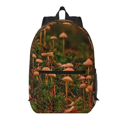 Sac à dos de voyage champignons sauvages noir 43,2 cm compact et pratique