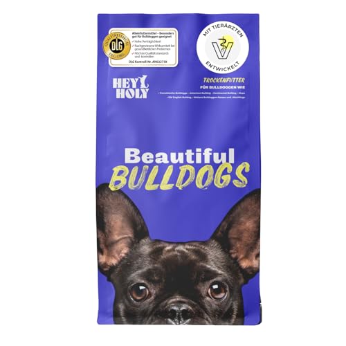HEY HOLY Premium Trockenfutter für Bulldoggen 100% getreidefrei | 7kg hypoallergenes Hundefutter für ausgewachsene Bulldoggen mit Lachs | Hochverträglich aus natürlichen Zutaten