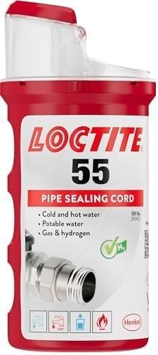 LOCTITE 55 Non-Hardened Thread Sealant for Metal & Plastic Pipes & Fittings, Fast Action, 160m