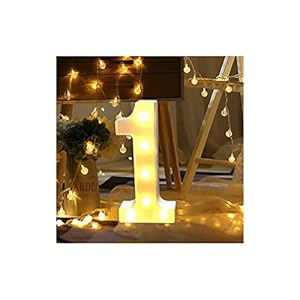 LED Zahlen Lampe Nummer Beleuchtete Ziffern 0 bis 9,Led dekoration für Geburtstag Party Hochzeit & Urlaub Haus Bar (1)