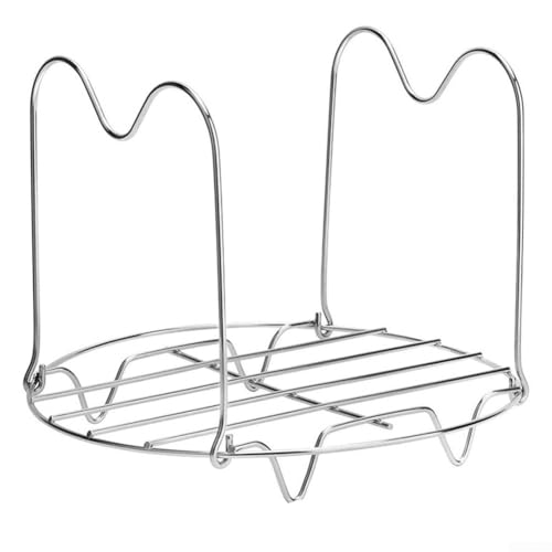 Cooks' Choice - Par de estantes de vapor de acero inoxidable con cómodos agarres de silicona (sin silicona)