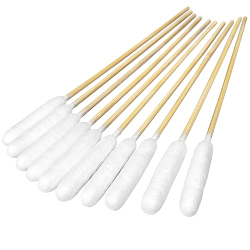 100 PCS Professional Dog Ear Cleaning Swabs - 6-inch Large Cotton Swabs, Gentle and Comfortable Bamboo Cotton Buds, Prevent Infections, Ideal Solution for Pet Ear Care (Long Tips)