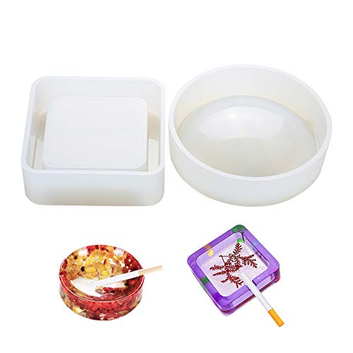 2 Stück Silikon-Aschenbecher-Form für Harzgießen Cover